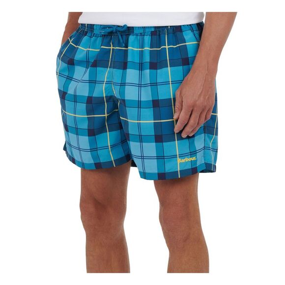 BARBOUR Mens Swimwear Aqua Plaid Stretch Shorts XXL